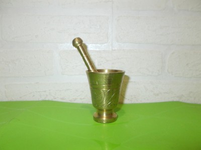 MOJAR masiv lucrat din BRONZ / ALAMA gravat in teme vegetale foto