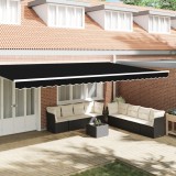 vidaXL Marginea de marchiză pentru cadru de 6 m Negru 5.8x0.2 m