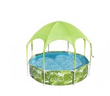 Piscina Bestway Familie Copii Rotunda Parasolar Sistem de Stropire Gradina, 4-6 ani, Unisex, Verde