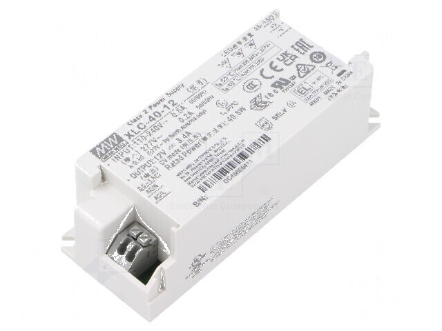 Alimentator LED 40W 12VDC 0&divide;3,4A 100&divide;305VAC OUT: 1 - Alimentator cu LED-uri de 40W