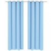 Draperii opace cu ocheți metalici, 2 buc, 135 x 175 cm, turcoaz
