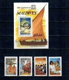Maldives 1986 - Aniversare UNESCO, serie si colita neuzata
