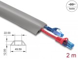 Canal cablu flexibil PVC cu adeziv 50x14 mm - lungime 2m Gri, Delock 20767