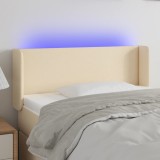 Cumpara ieftin Tăblie de pat cu LED, crem, 83x16x78/88 cm, textil