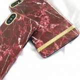 Husa MyStyle Marble Red TPU husa cu insertii marmura rosie- aurie pentru Apple iPhone 8