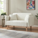 2-Sitzer Sofa Midt 132x70x81 cm Cord Beige [en.casa]