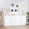 VidaXL Dulapuri &icirc;nalte, 3 buc., alb extralucios, lemn prelucrat 3185305