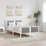 VidaXL Cadru de pat cu headboard Gri deschis 120 x 200 cm țesătură 878333