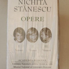 Nichita Stănescu. Opere (3 volume) Versuri (Academia Română) sigilat / în țiplă