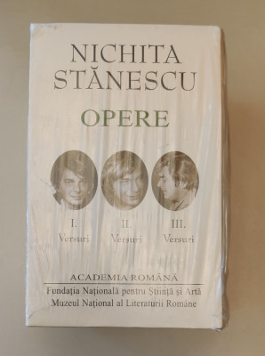 Nichita Stănescu. Opere (3 volume) Versuri (Academia Rom&amp;acirc;nă) sigilat / &amp;icirc;n țiplă foto