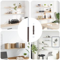 vidaXL Brackets pentru rafturi flotante 12 pcs Maro &Oslash;14 x 210 mm Oțel
