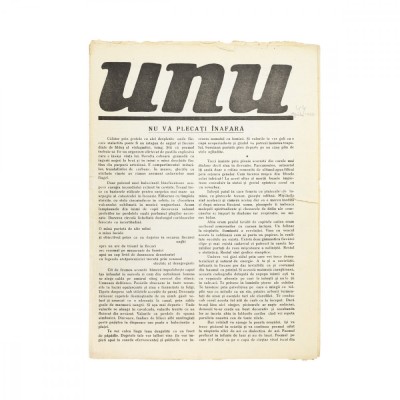 Publicația &amp;bdquo;UNU&amp;rdquo;, anul V, nr. 44, aprilie 1932 foto