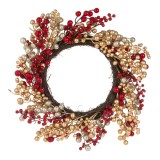 Coroniță Decorativă Crăciun, Model Pomușoare, 50cm, Multicolor, Glitter