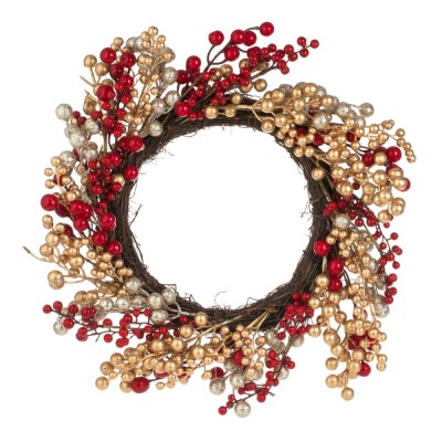 Coroniță Decorativă Crăciun, Model Pomușoare, 50cm, Multicolor, Glitter foto