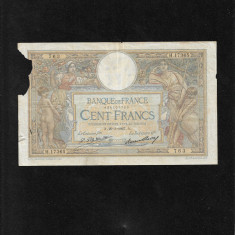 Franta 100 franci francs 1927! seria434107763 bucata lipsa