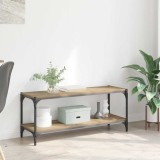 Cumpara ieftin Cabinet TV Stejar Artizanal 100x33x41cm Lemn Ingineresc si Fier