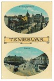 274 - TIMISOARA, Railway Station, Tramway - old postcard, Cenzor - used - 1915, Circulata, Printata