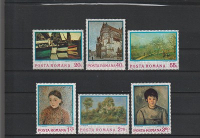ROMANIA 1974 LP 839 REPRODUCERI DE ARTA IMPRESIONISMUL SERIE MNH NESTAMPILATA foto