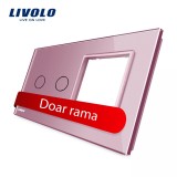 Cumpara ieftin Panou Livolo din sticla roz pentru intrerupator dublu touch si priza