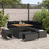 VidaXL Set de canapele pentru grădină cu pernă 8 pcs Negru Rattan poli