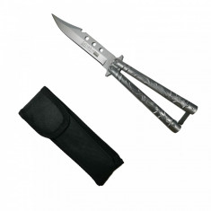 Briceag fluture, Balisong, Butterfly 23 cm, silver blade foto