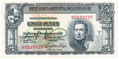 Uruguay 5 Pesos 1939 P-36c Seria 05127727 foto