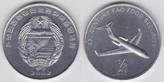 Corea de Nord 1/2 chon 2002 FAO UNC Avion