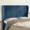 VidaXL Tăblie pat cu urechi albastru &icirc;nchis 147x23x118/128 cm catifea 3117728