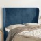 vidaXL Tăblie pat cu urechi albastru &icirc;nchis 147x23x118/128 cm catifea 3117728
