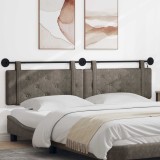 vidaXL Tăblie de pat suspendată Cu lumină LED Gri PU antic 3424270