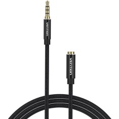 Cablu audio Vention, Jack 3.5mm (T) la Jack 3.5mm (M), 3m, conectori auriti, braided BBC, negru, &amp;quot;BHCBI&amp;quot; (timbru verde 0.18 lei) - 6922794765696 foto