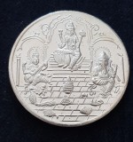 INDIA-MEDALIE-LINGOU DIN ARGINT 999-DIAMETRU 6 CENTIMETRI-100 GRAME