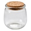 Borcan Sticla Clayre &amp; Eef, 7x8 cm, Capac Pluta Maro, Transparent, Clasic, Cutie Depozitare