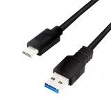 Cablu USB 3.0 A - USB type C 0.15m negru LOGILINK CU0166