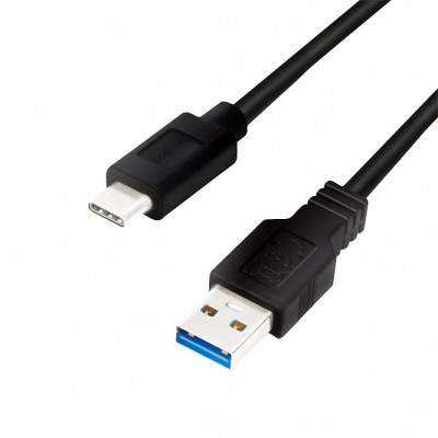 Cablu USB 3.0 A - USB type C 0.15m negru LOGILINK CU0166 foto