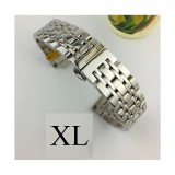 Cumpara ieftin Brățară Ceas Argintie Oțel Inoxidabil &ndash; 20/22 mm &ndash; Anse Drepte &ndash; Zale Pline &ndash;