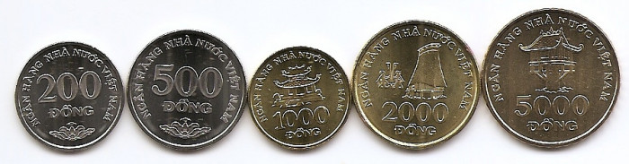 Vietnam Set 5 - 200, 500, 1.000, 2.000, 5.000 Dong 2003 - UNC !!!