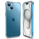 Cumpara ieftin Husa antisoc iPhone 15 Plus silicon transparent TSHP, Techsuit