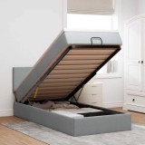 VidaXL Cadru de pat otoman cu saltea țesătură gri deschis 90x190cm 3311338