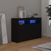 Servantă cu lumini LED,negru , 115,5x30x75 cm