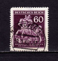 ✅ (S40) Germania Reich 1943 Boemia și Moravia- Ziua Marcii Postale,serie Mi.113 , stampilat
