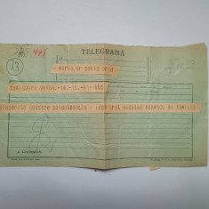 Telegrama condoleante insp. gen. Nicolae Popescu - Maria Botis, Timisoara 1940!