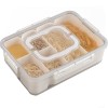 Cutie depozitare mancare pentru frigider cu capac etans si 6 compartimente detasabile, Pufo, 35 x 25 cm