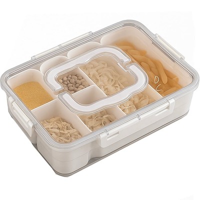 Cutie depozitare mancare pentru frigider cu capac etans si 6 compartimente detasabile, Pufo, 35 x 25 cm foto