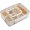 Cutie depozitare mancare pentru frigider cu capac etans si 6 compartimente detasabile, Pufo, 35 x 25 cm