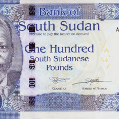 Bancnota Sudanul de Sud 100 Pounds 2019 - P15c UNC