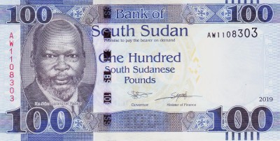 Bancnota Sudanul de Sud 100 Pounds 2019 - P15c UNC ( vezi descriere ) foto