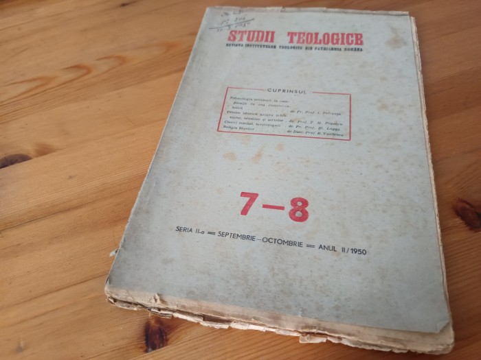 STUDII TEOLOGICE NR.7-8/1950 TEXTE PR.PROF. T.M.POPESCU, I.PETREUTA, E.VASILESCU