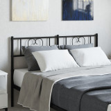 VidaXL Tăblie de pat metalică, negru, 140 cm