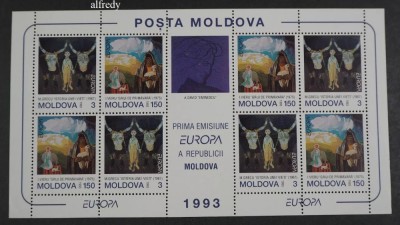 MOLDOVA 1993, Europa Cept, Arta, EMINESCU, serie neuzată, MNH foto